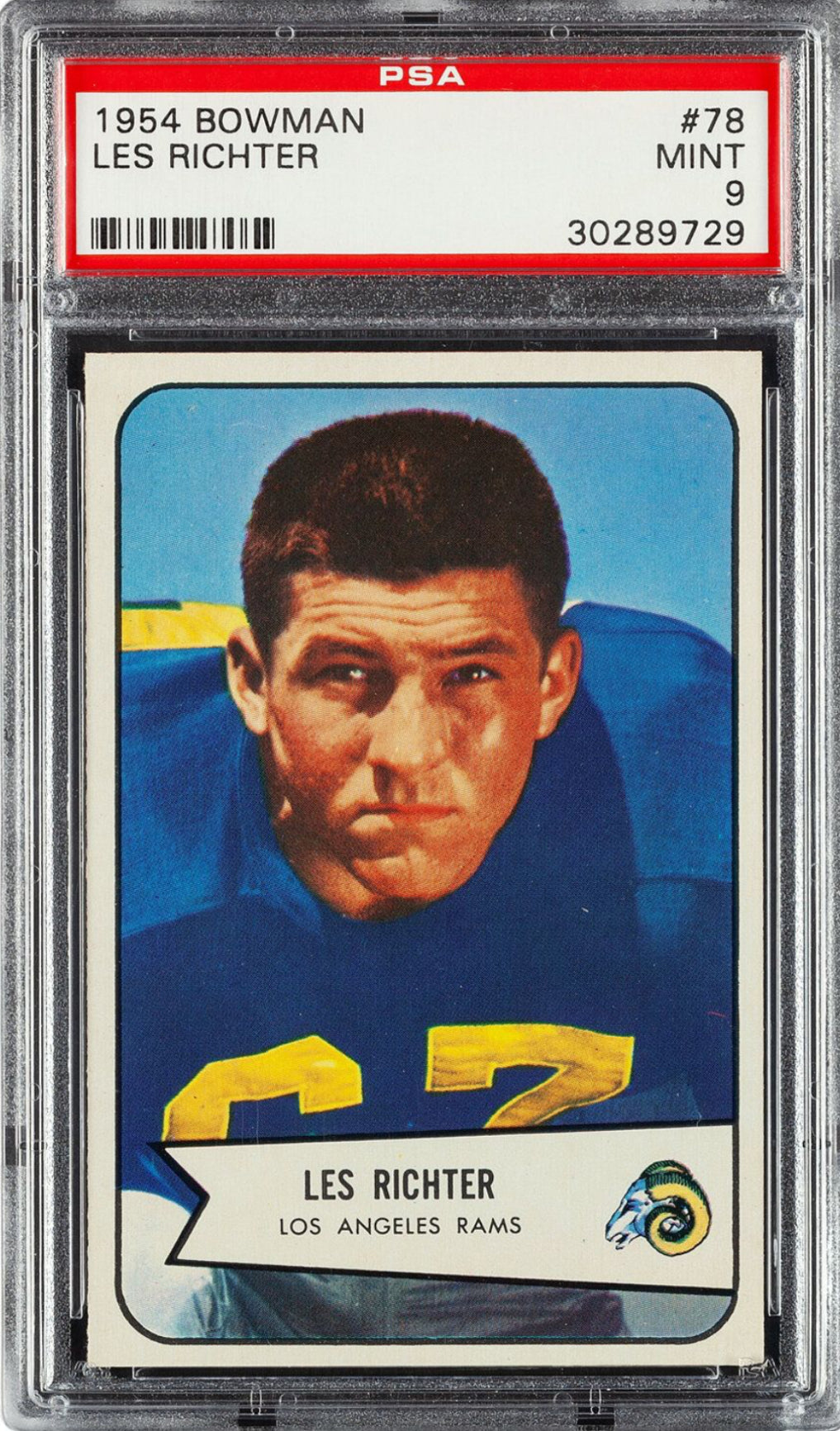 1954 Bowman #78 Les Richter PSA MINT 9