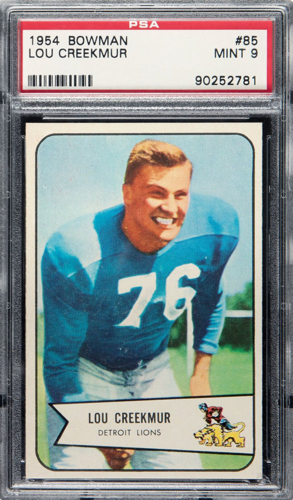 1954 Bowman #85 Lou Creekmur PSA MINT 9