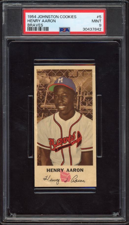 1954 Johnston Cookies Hank Aaron ROOKIE PSA MINT 9