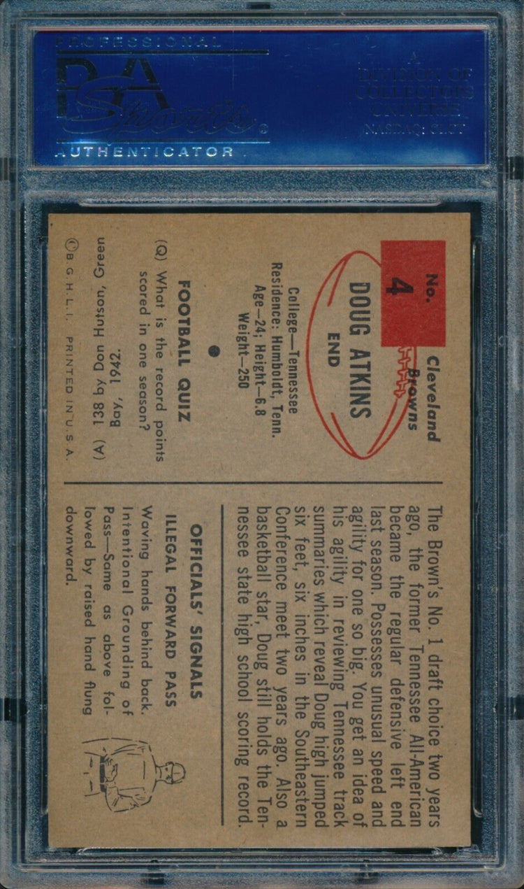 1954 Bowman #4 Doug Atkins PSA 8