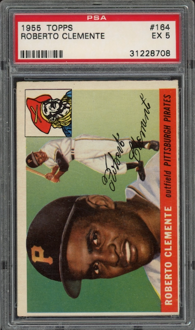 1955 Topps #164 Roberto Clemente ROOKIE PSA EX 5