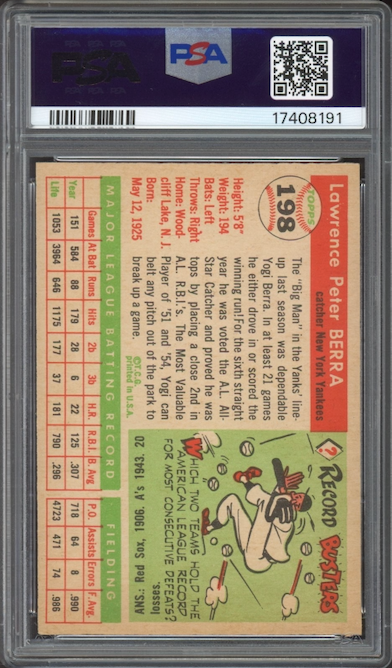 1955 Topps #198 Yogi Berra PSA NM-MT+ 8.5