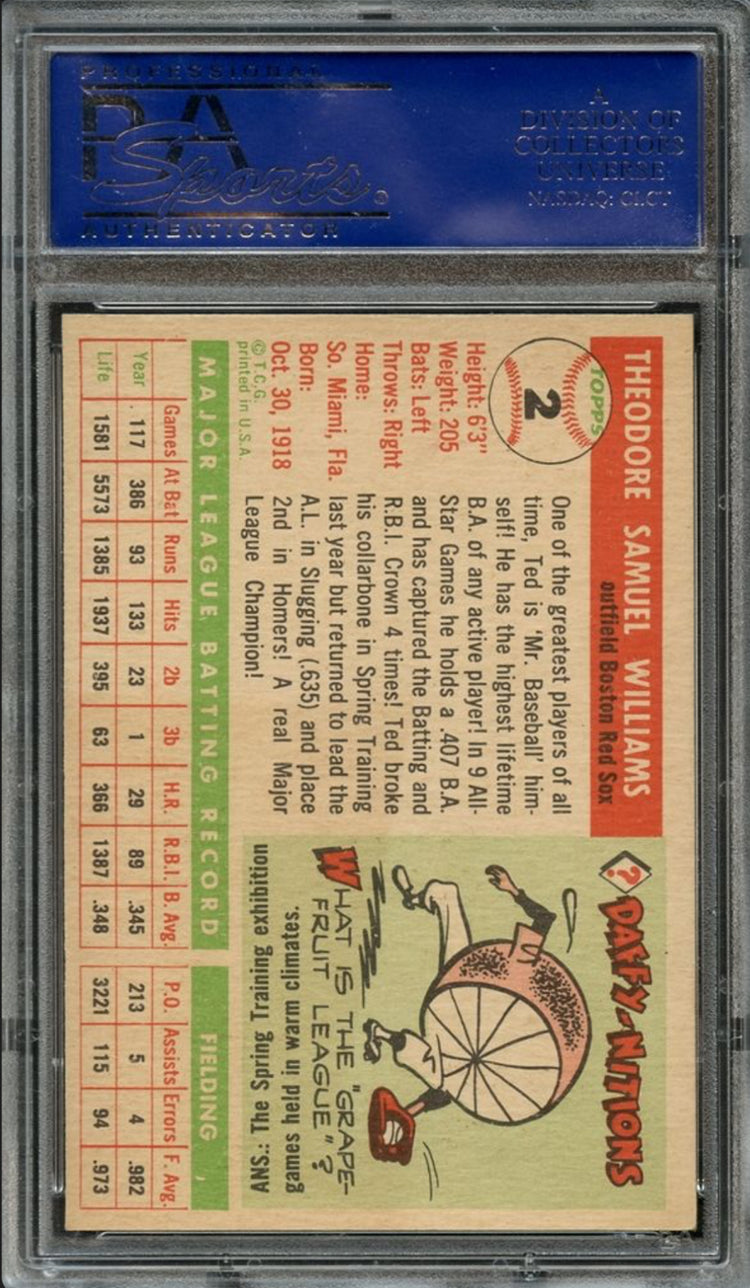 1955 Topps #2 Ted Williams PSA 8