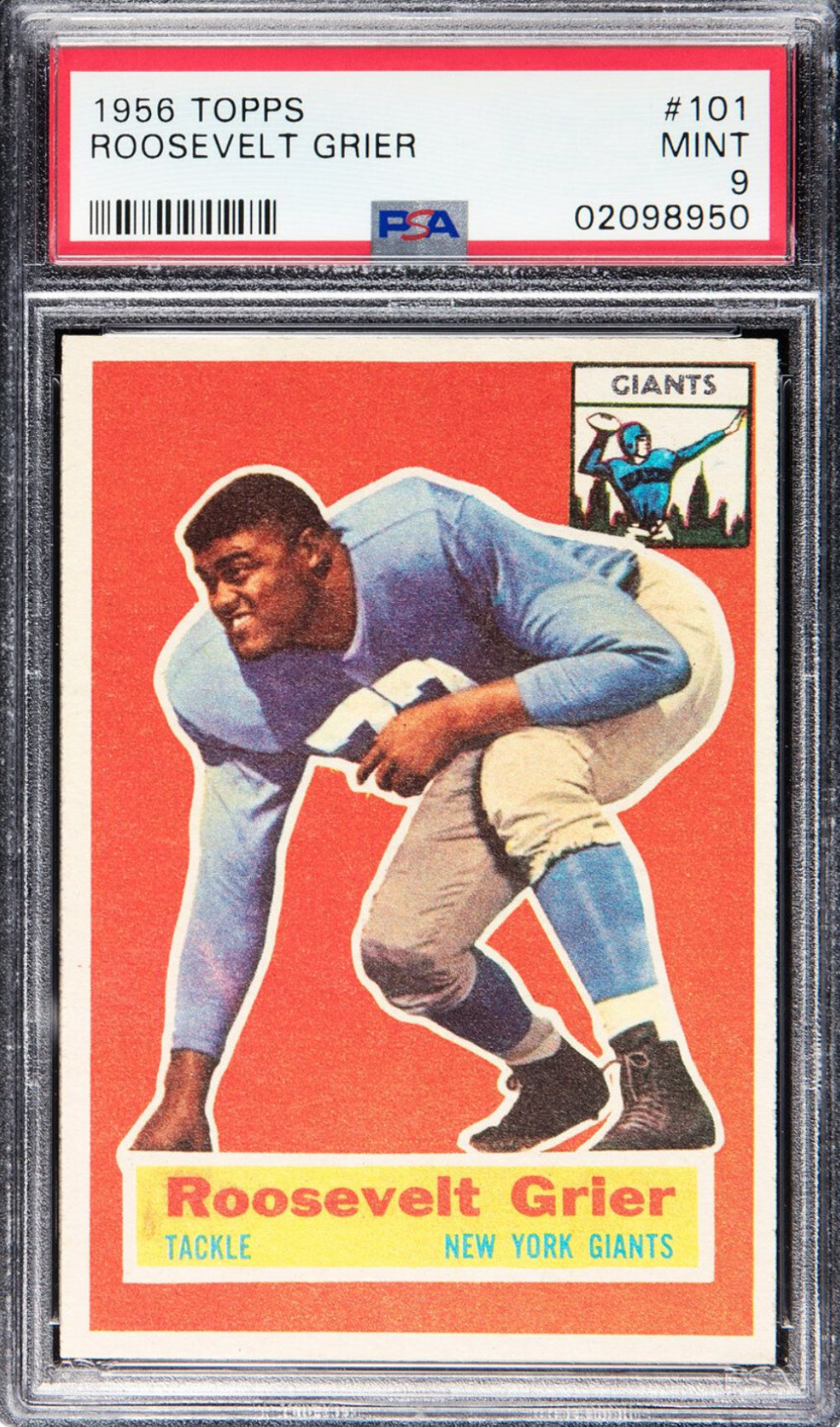 1956 Topps #101 Roosevelt Grier ROOKIE PSA MINT 9