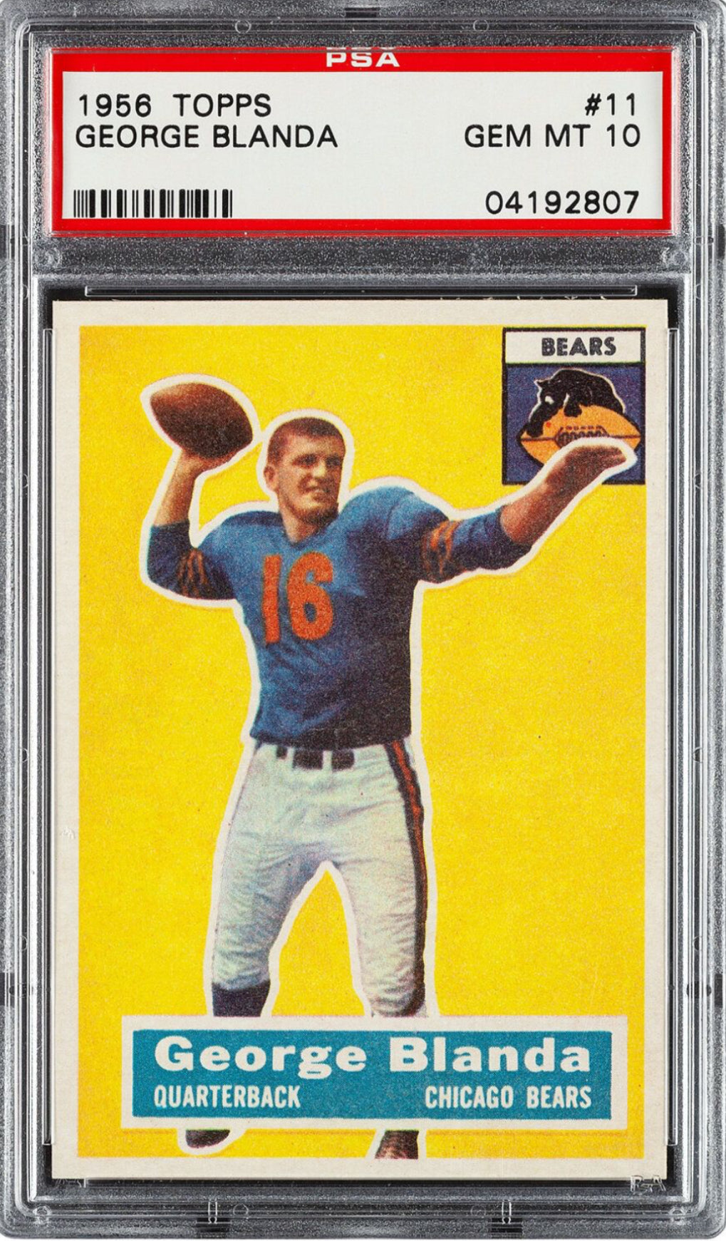 1956 Topps #11 George Blanda PSA GEM-MT 10