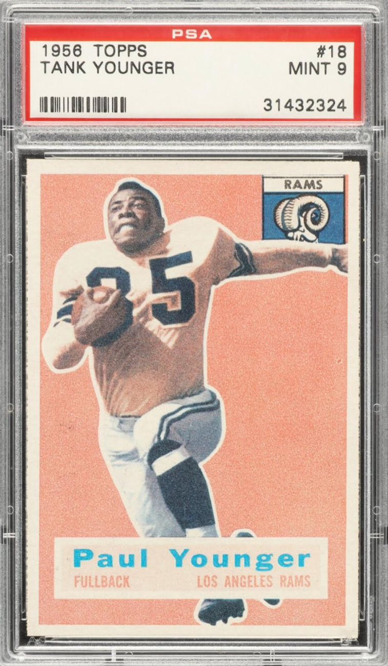 1956 Topps #18 Tank Younger PSA MINT 9