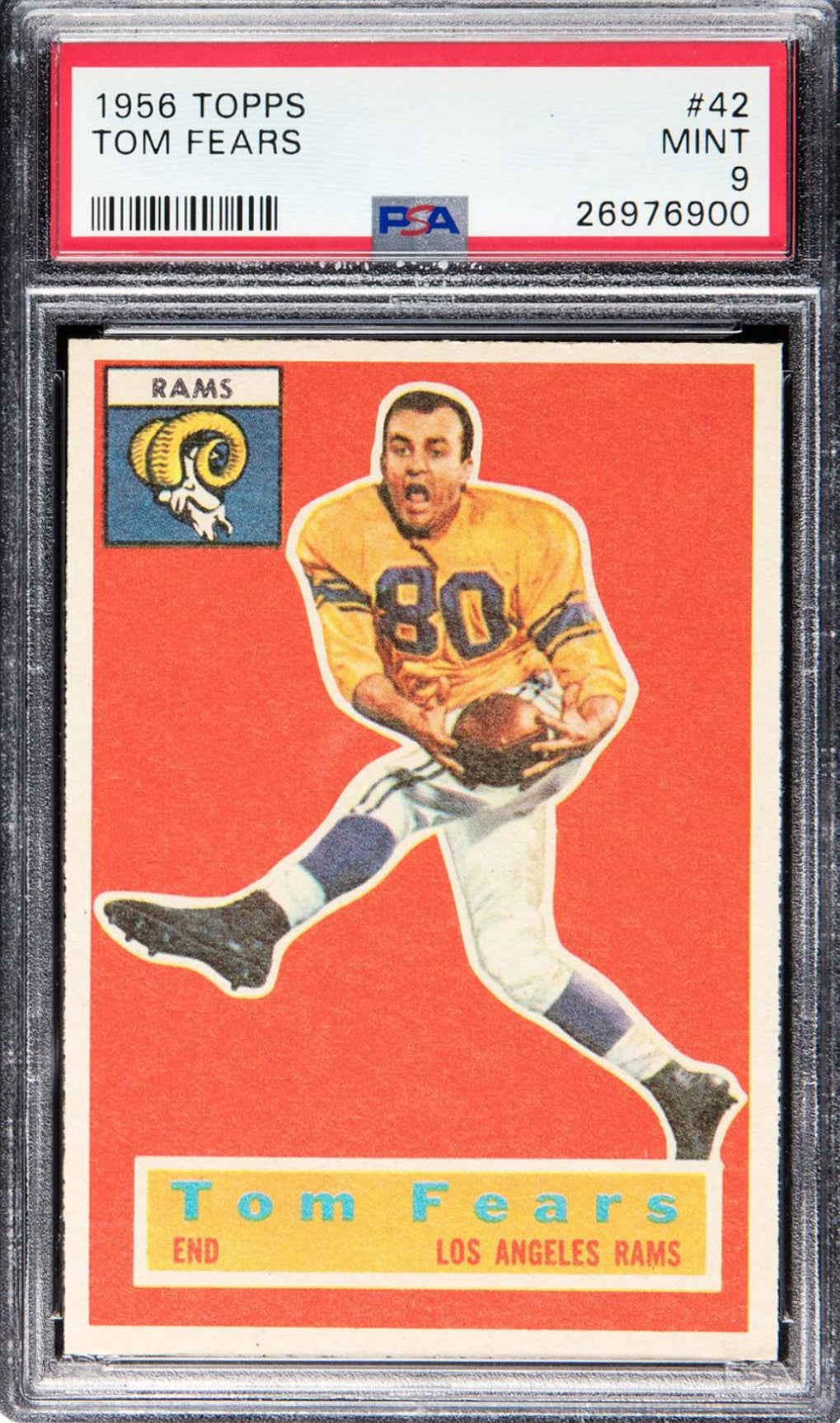 1956 Topps #42 Tom Fears PSA MINT 9