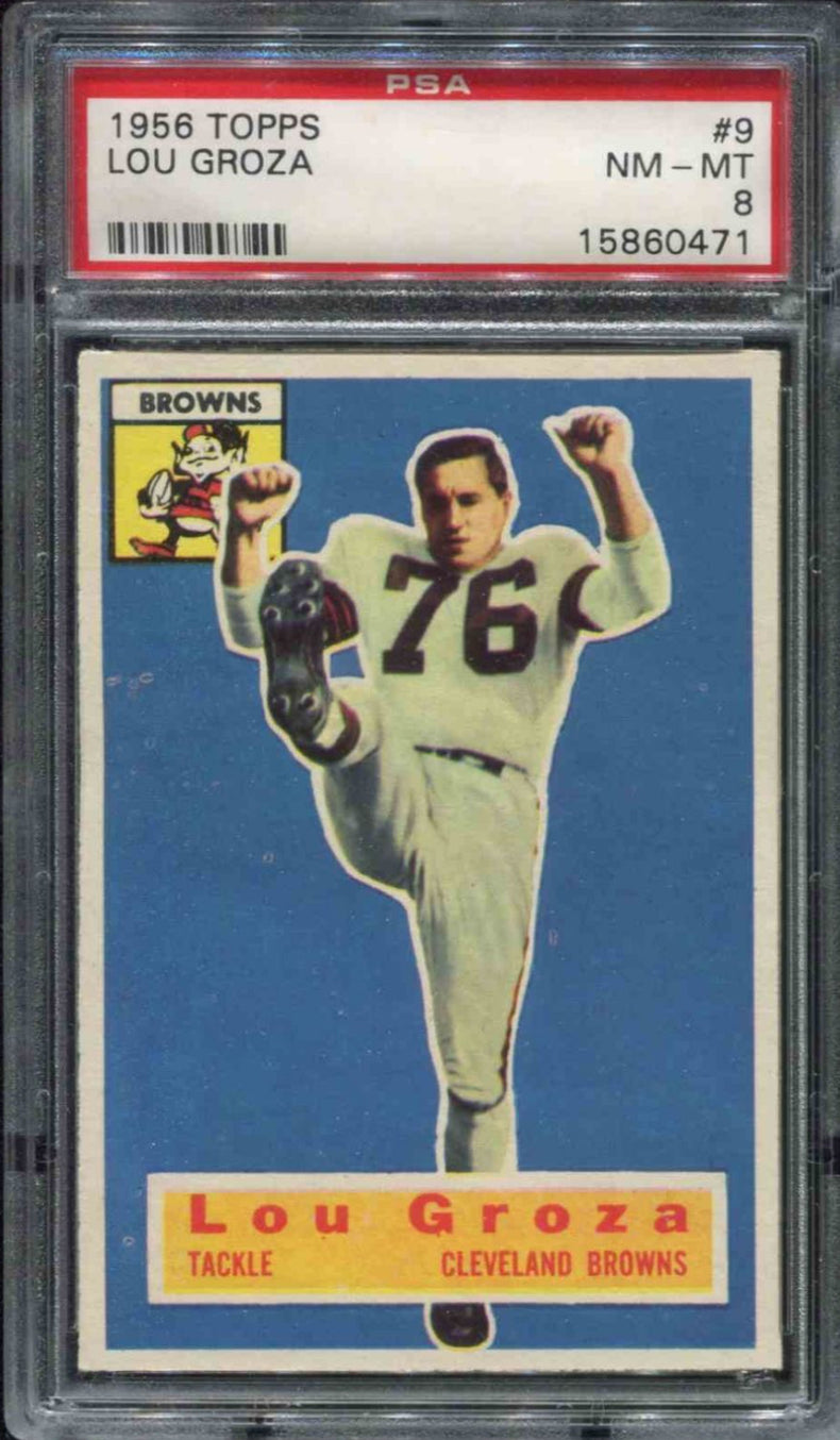 1956 Topps #9 Lou Groza PSA 8