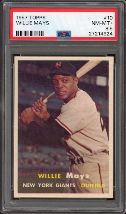 1957 Topps #10 Willie Mays PSA NM-MT+ 8.5