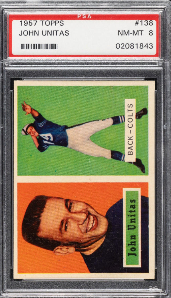 1957 Topps #138 Johnny Unitas ROOKIE PSA NM-MT 8