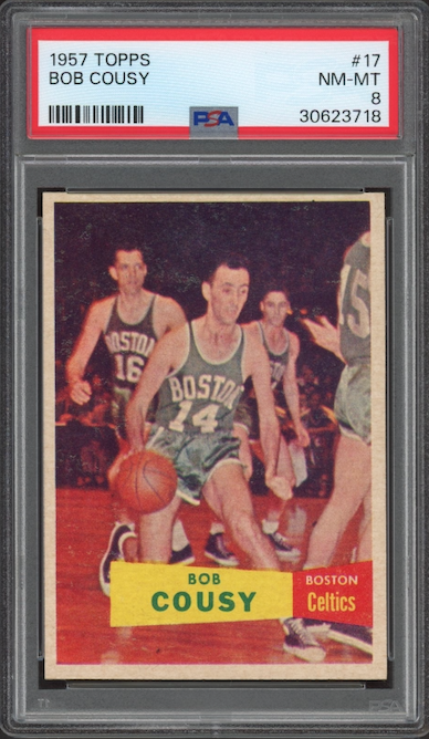 1957 Topps #17 Bob Cousy ROOKIE PSA NM-MT 8