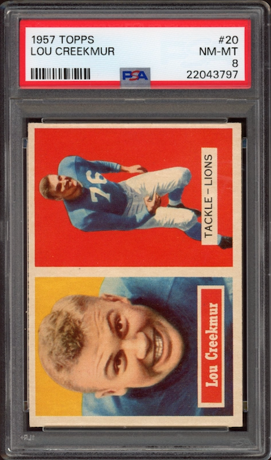 1957 Topps #20 Lou Creekmur PSA NM-MT 8