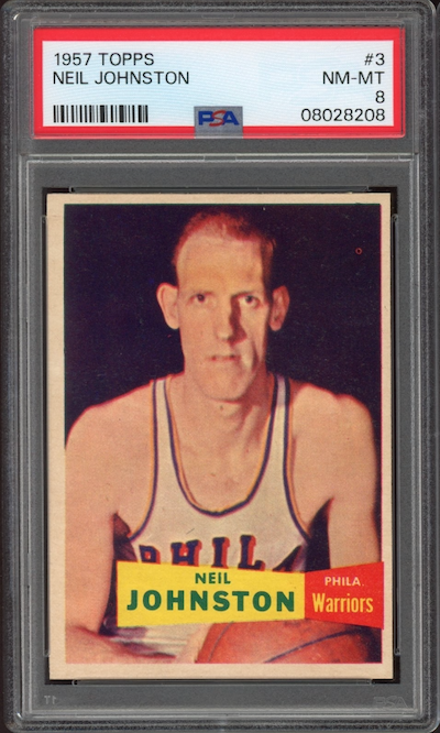 1957 Topps #3 Neil Johnston ROOKIE PSA NM-MT 8
