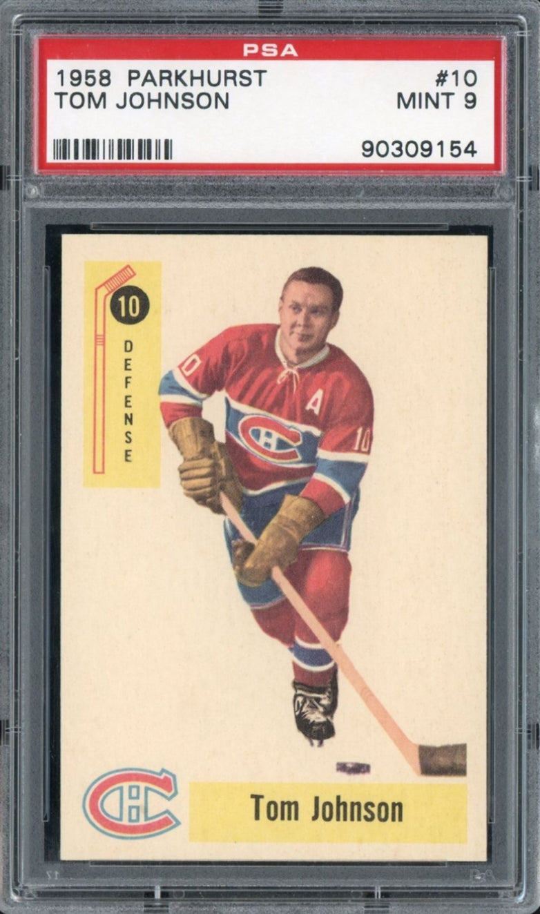 1958 Parkhurst #10 Tom Johnson PSA MINT 9