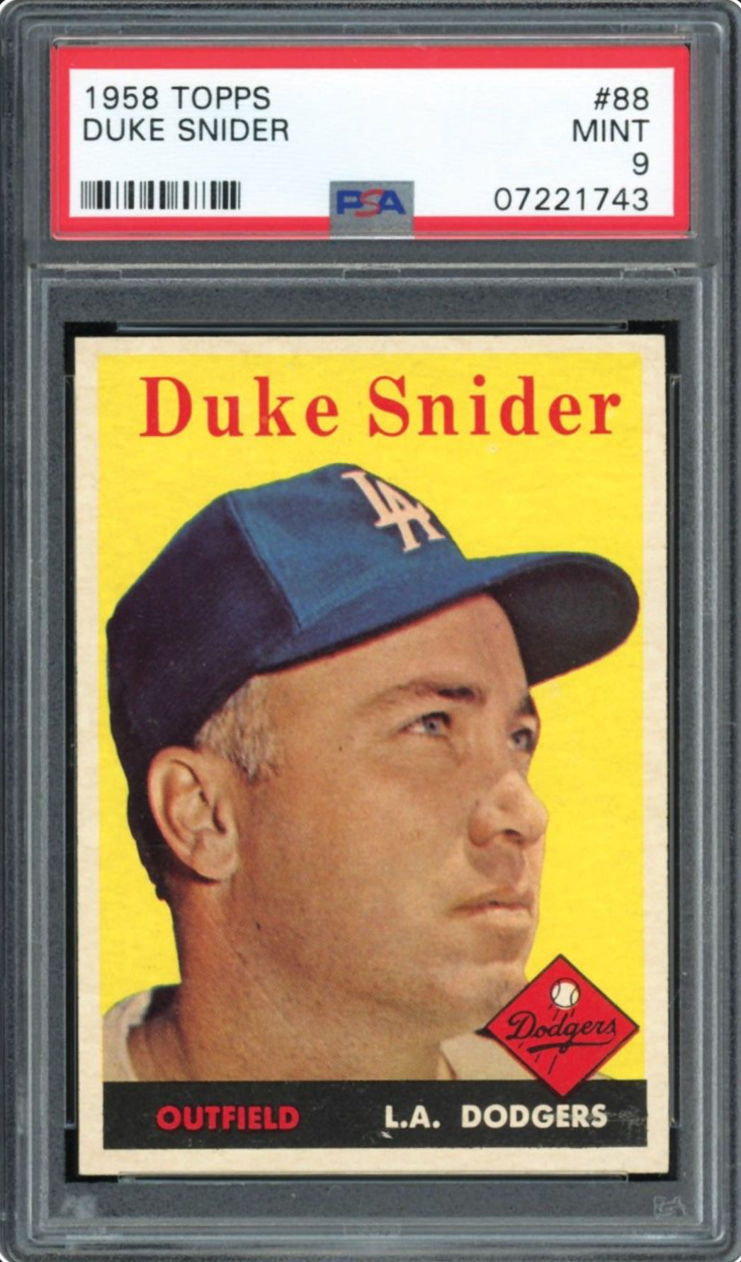 1958 Topps #88 Duke Snider PSA MINT 9