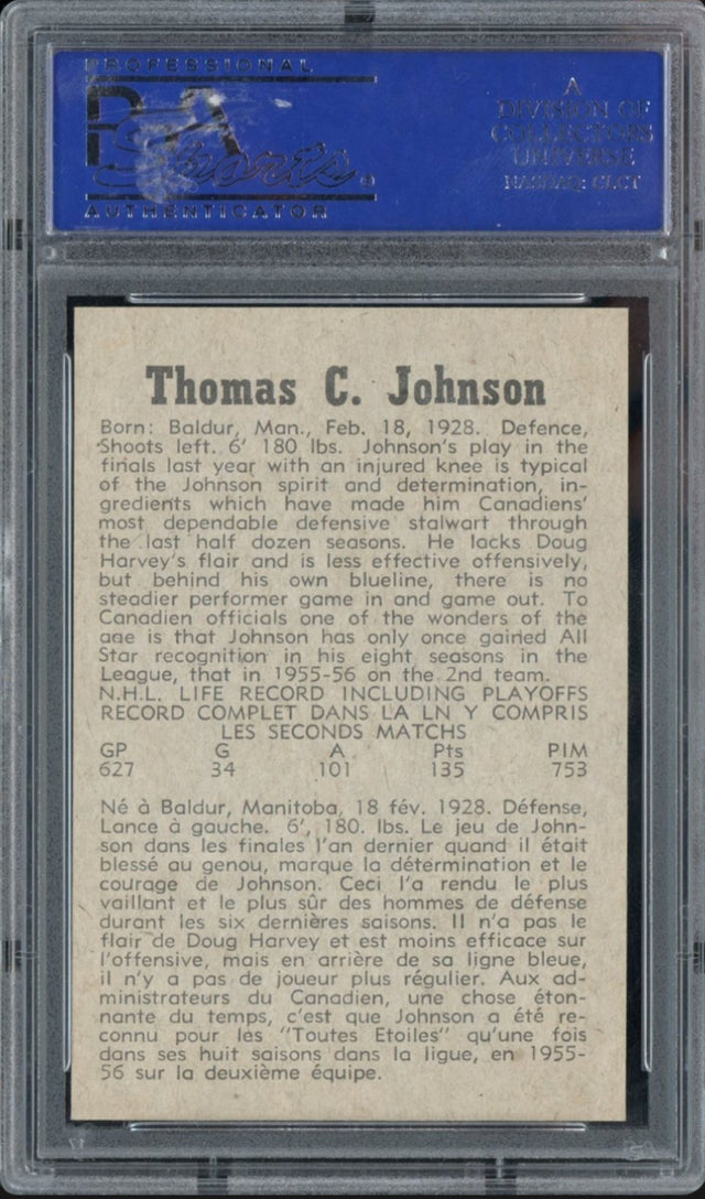 1958 Parkhurst #10 Tom Johnson PSA MINT 9
