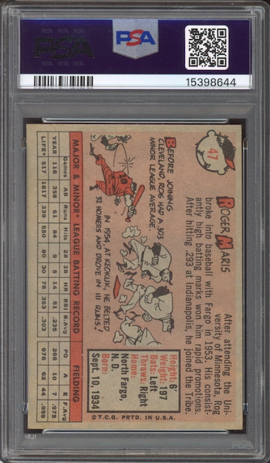1958 Topps #47 Roger Maris ROOKIE PSA NM-MT+ 8.5