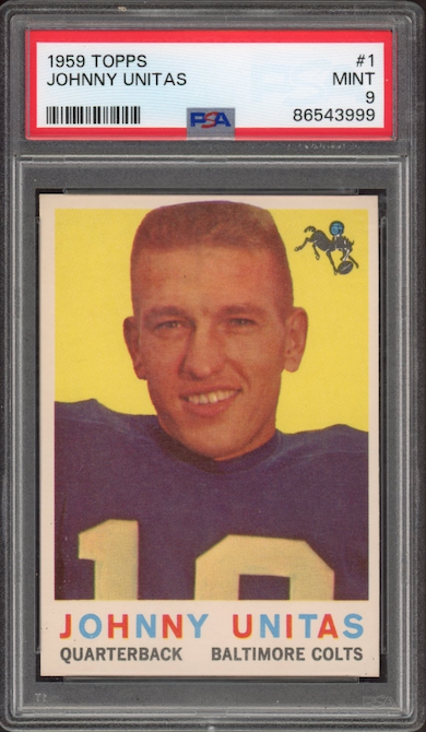 1959 Topps #1 Johnny Unitas PSA MINT 9