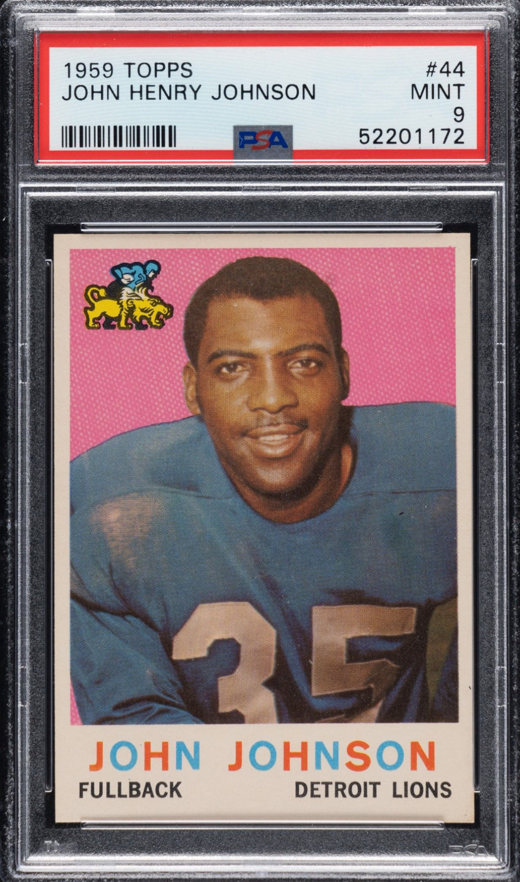 1959 Topps #44 John Henry Johnson PSA MINT 9
