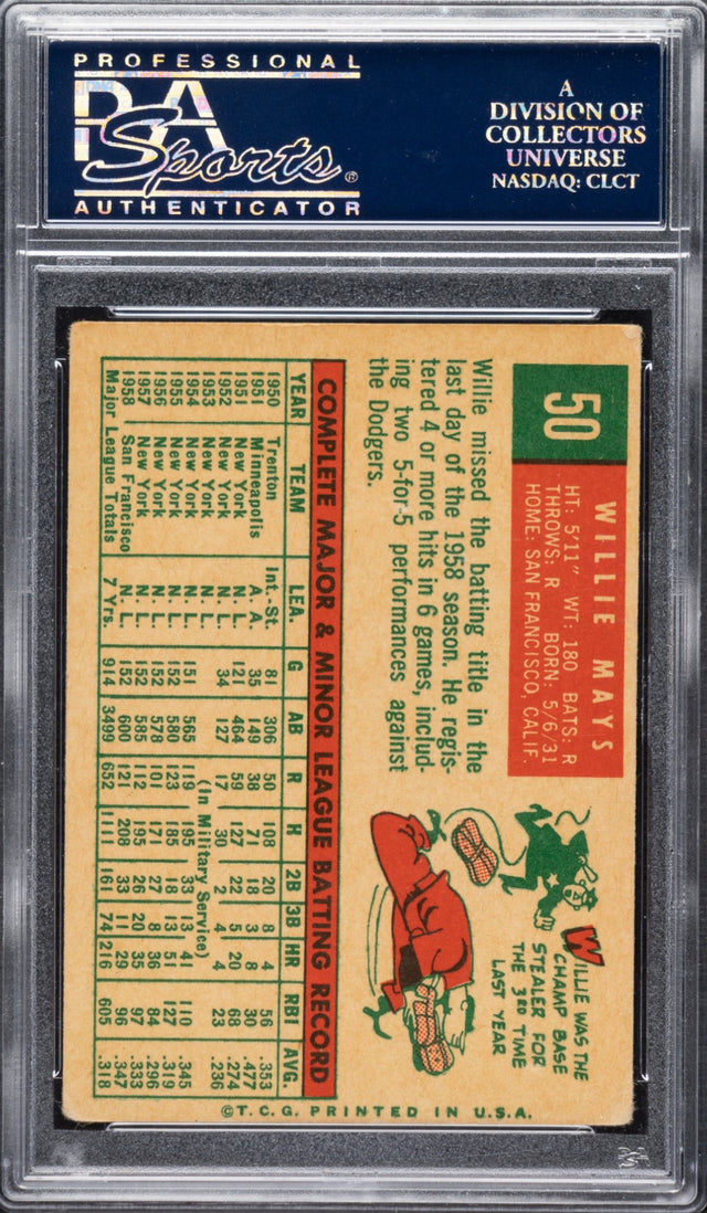 1959 Topps #50 Willie Mays PSA 3
