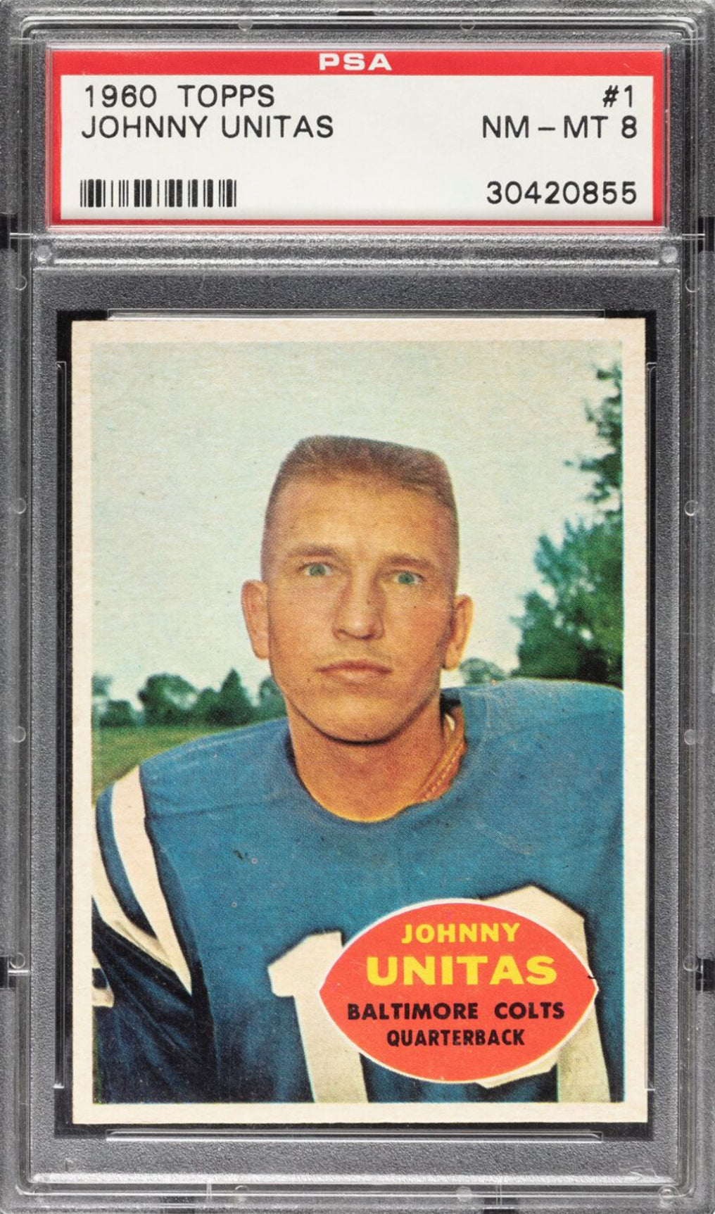 1960 Topps #1 Johnny Unitas PSA NM-MT 8