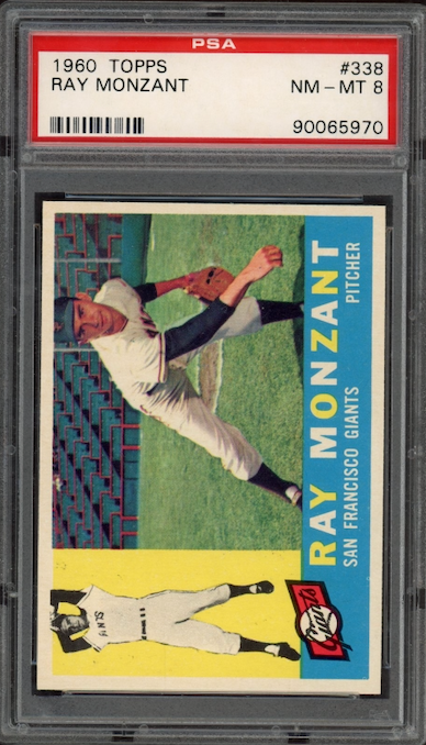 1960 Topps #338 Ray Monzant PSA NM-MT 8