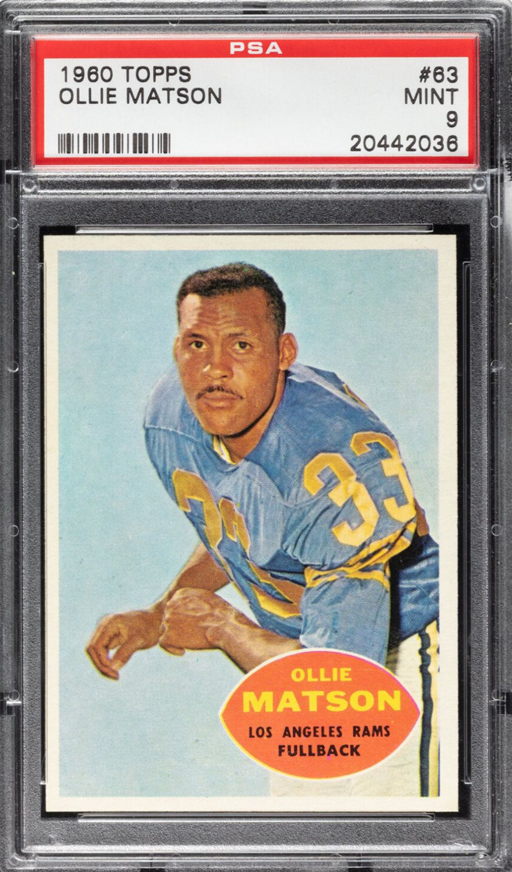 1960 Topps #63 Ollie Matson PSA MINT 9