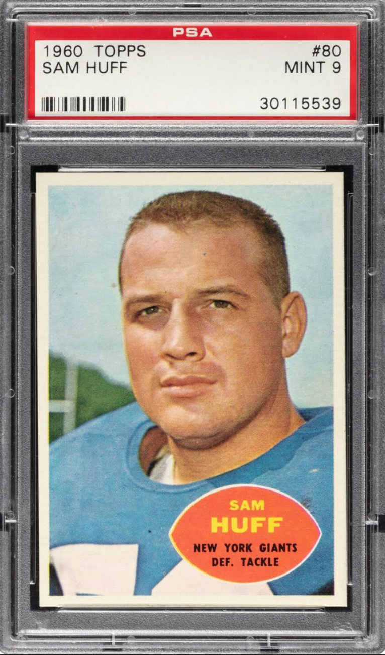 1960 Topps #80 Sam Huff PSA MINT 9
