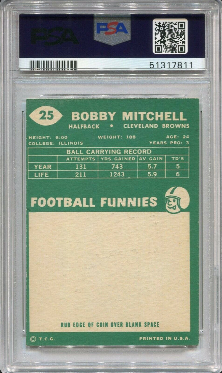 1960 Topps #25 Bobby Mitchell PSA 8