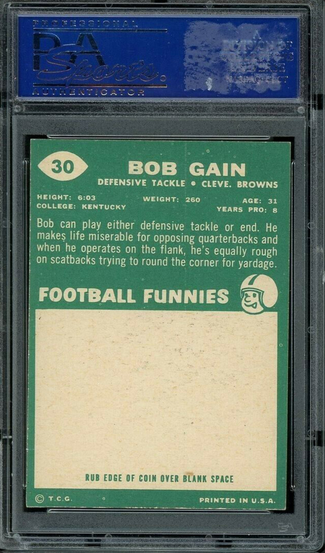 1960 Topps #30 Bob Gain PSA 8