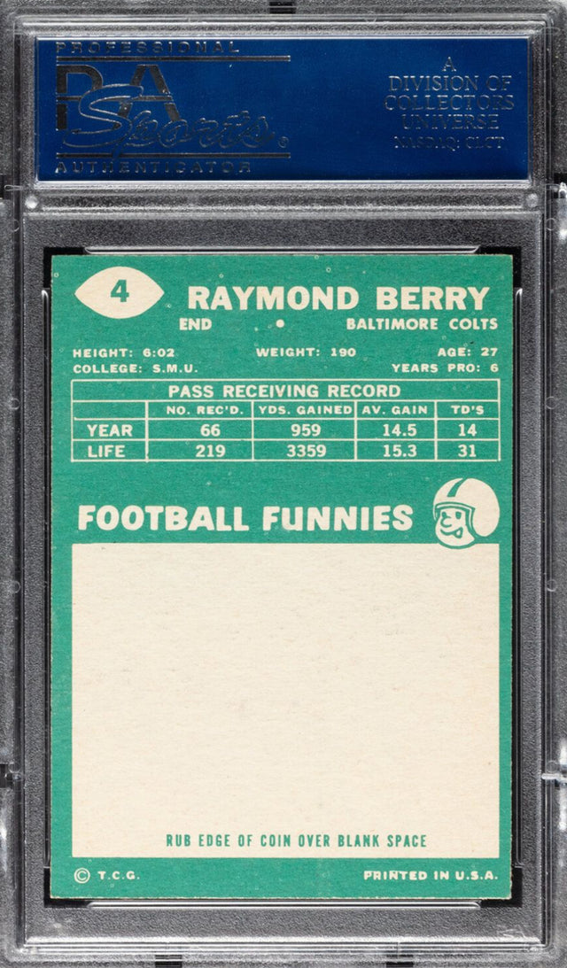 1960 Topps #4 Raymond Berry PSA 8