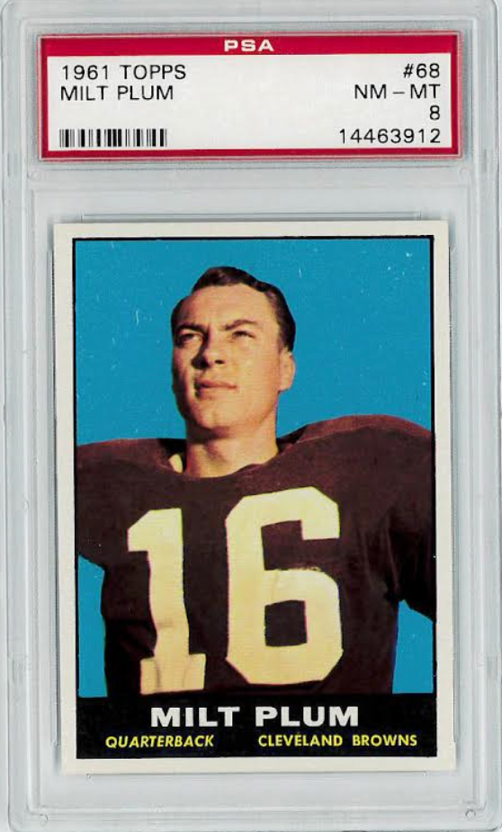 1961 Topps #68 Milt Plum PSA 8