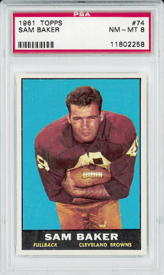 1961 Topps #74 Sam Baker PSA 8