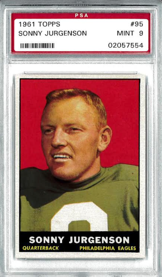 1961 Topps #95 Sonny Jurgenson PSA MINT 9