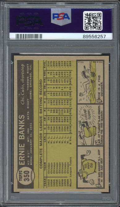 1961 Topps #350 Ernie Banks PSA MINT 9