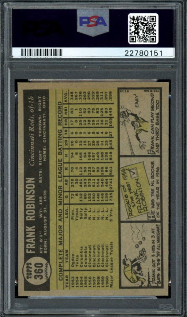 1961 Topps #360 Frank Robinson PSA 9