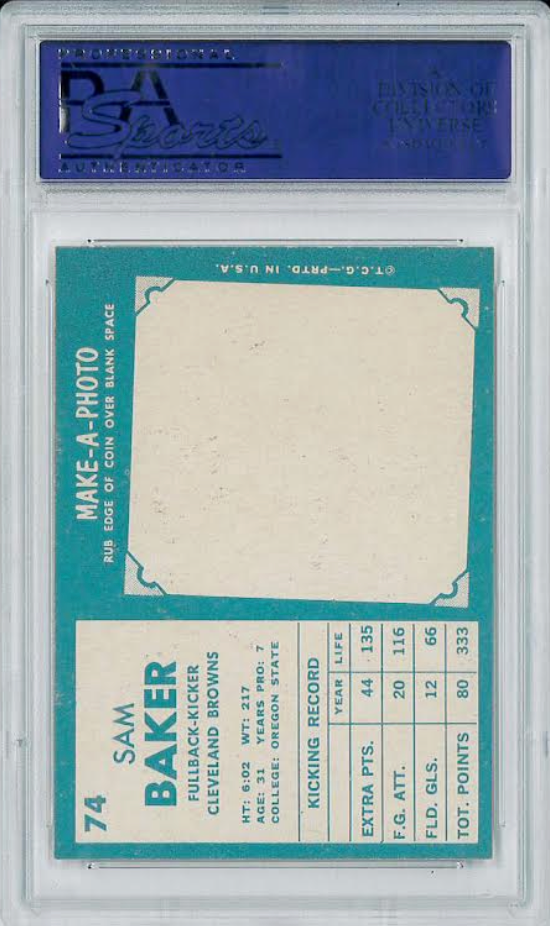1961 Topps #74 Sam Baker PSA 8