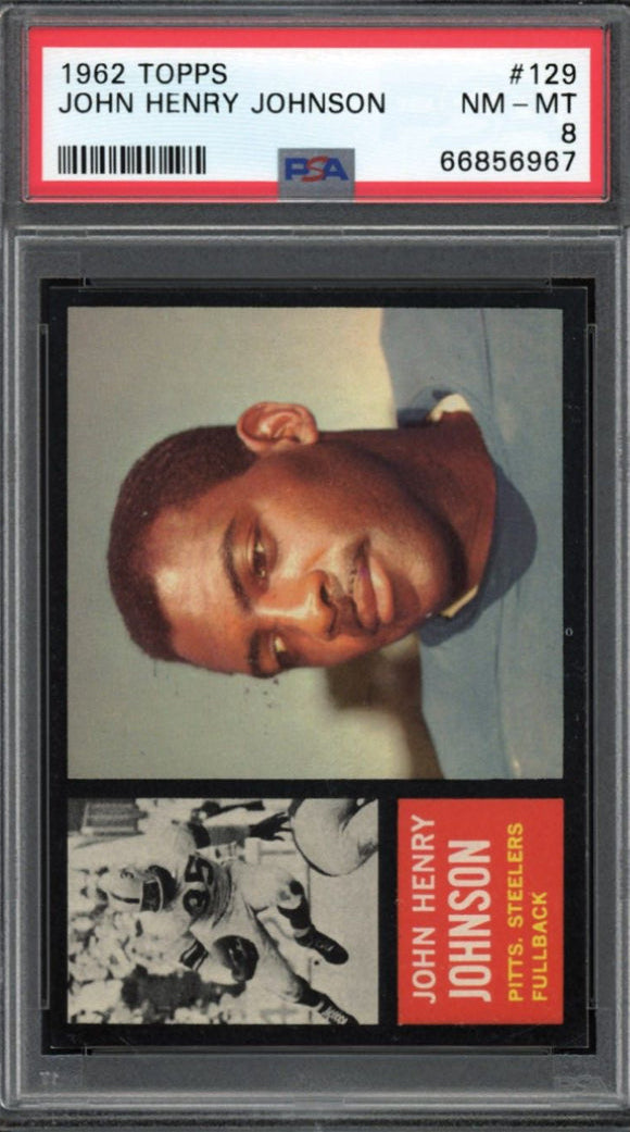 1962 Topps #129 John Henry Johnson PSA NM-MT 8