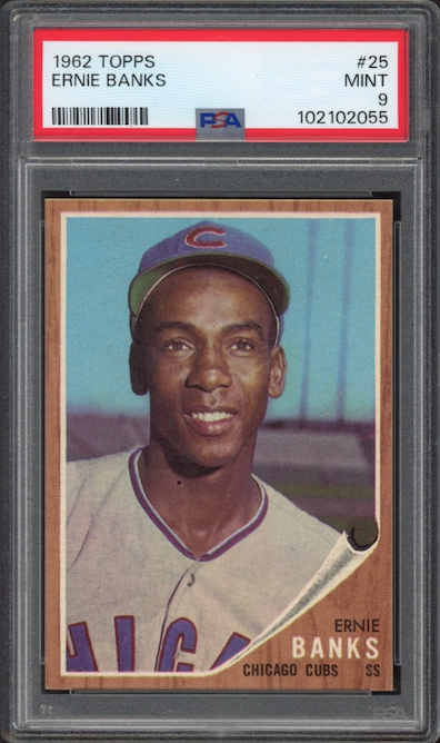 1962 Topps #25 Ernie Banks PSA MINT 9