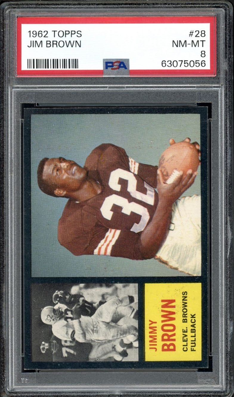 1962 Topps #28 Jim Brown PSA NM-MT 8