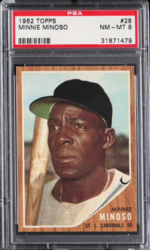 1962 Topps #28 Minnie Minoso PSA 8