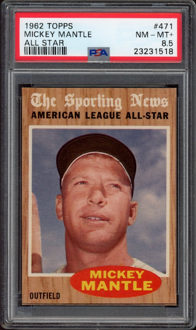 1962 Topps #471 Mickey Mantle All Star PSA NM-MT+  8.5
