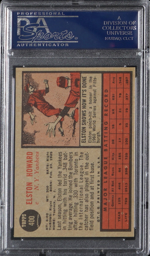 1962 Topps #400 Elston Howard PSA 8