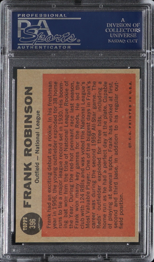 1962 Topps #396 Frank Robinson All-Star PSA 8