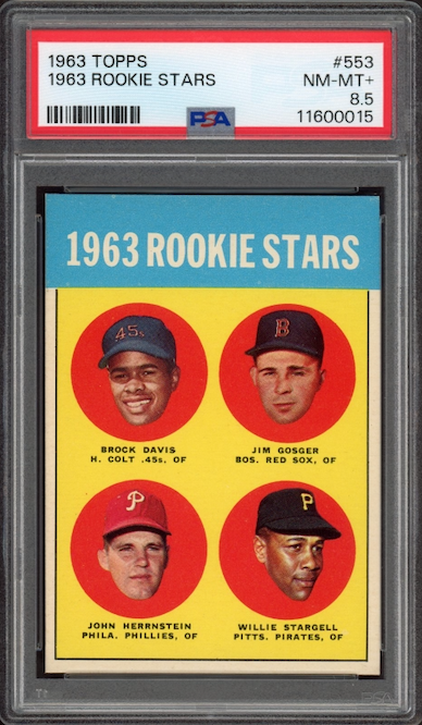 1963 Topps #553 1963 Rookie Stars Wille Stargell ROOKIE PSA NM-MT+ 8.5