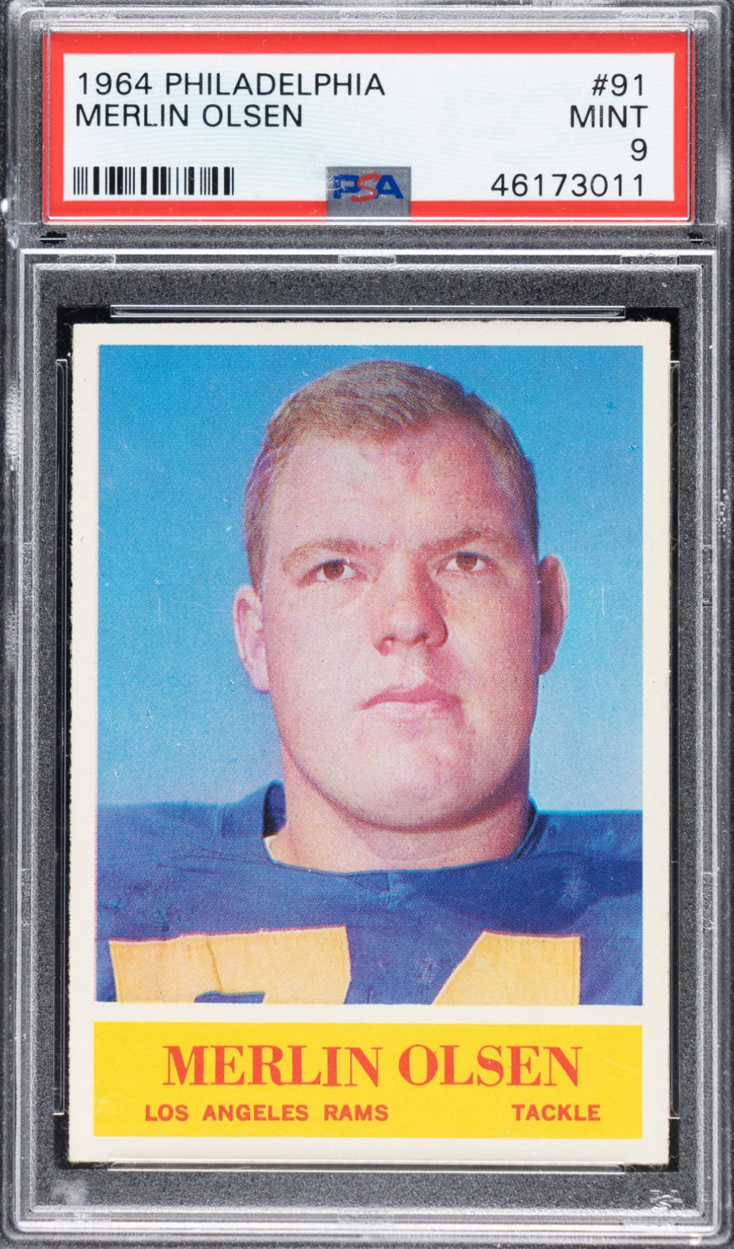 1964 Philadelphia #91 Merlin Olsen ROOKIE PSA MINT 9