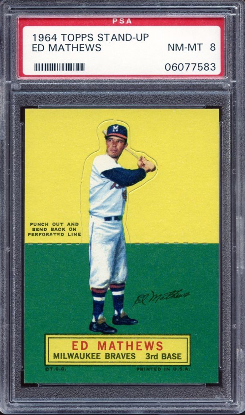 1964 Topps Stand-Up Ed Matthews PSA NM-MT 8