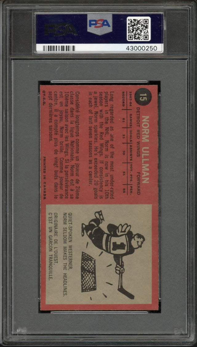 1964 Topps #15 Norm Ullman PSA 8