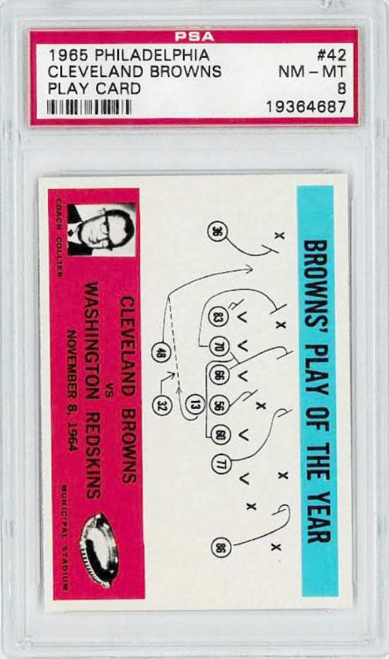 1965 Philadelphia #42 Cleveland Browns Play Card PSA 8