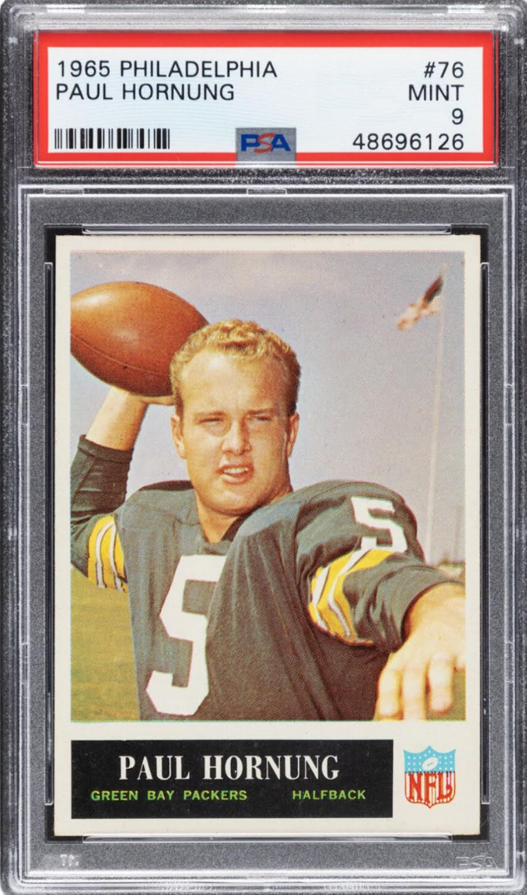 1965 Philadelphia #76 Paul Hornung PSA MINT 9